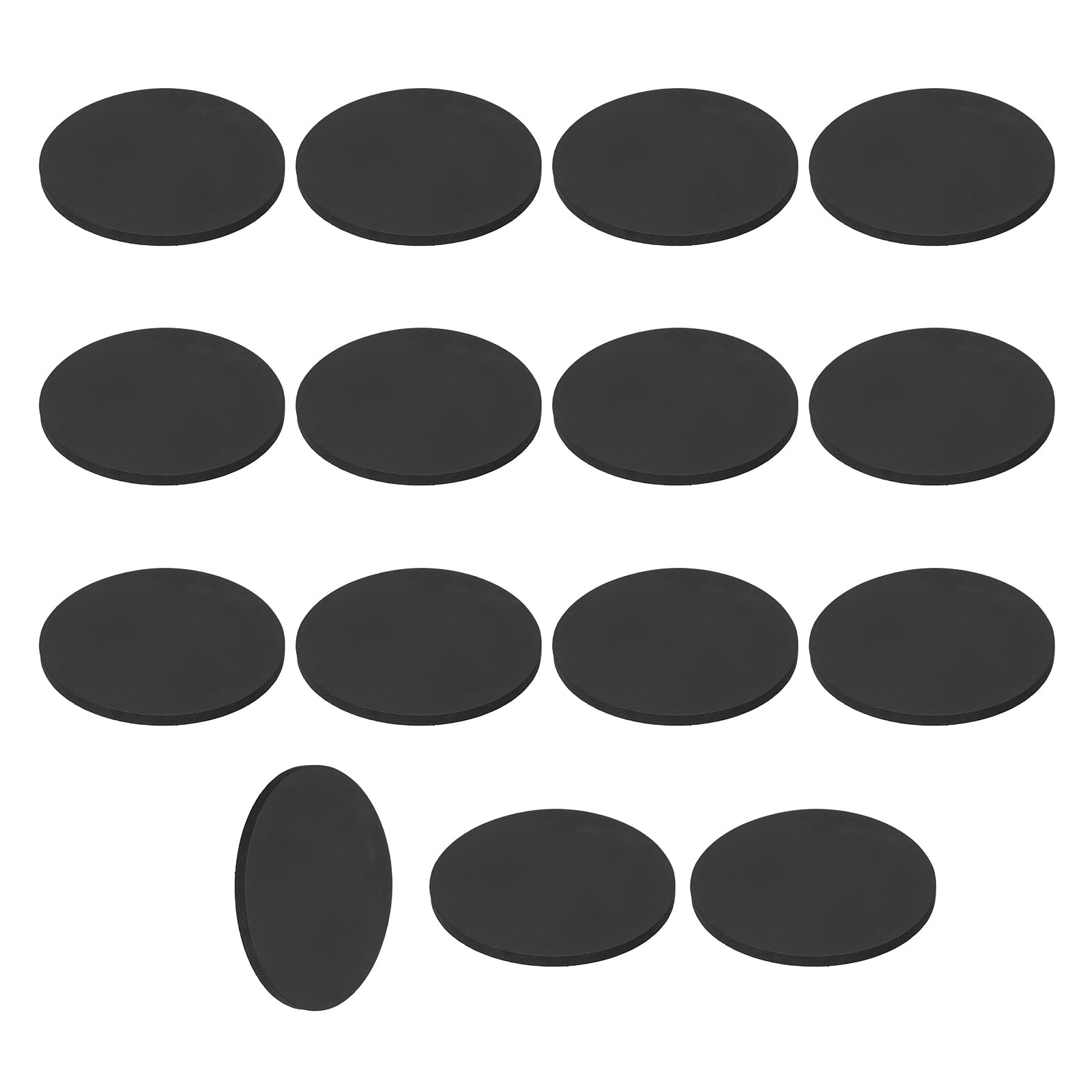 sourcing map 15Pcs Rubber Solid Discs Washers, 55mm OD x 2mm Thick Anti Slip Bumper Pads Non-Adhesive Rubber Spacers Flat Round Gasket Pad for Furniture Appliances DIY Craft, Black