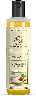 KHADI NATURAL Saffron, Tulsi and Reetha Hair Cleanser (Shampoo), 210ml