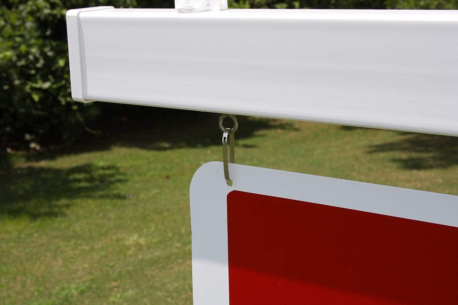 4Ever Products Vinyl PVC Real Estate Sign Post - White - 5' Tall Post - 2 Pack