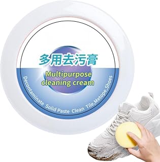 Stain Remover Cream | Shoes Yellow Rubbish Remover with Sponge,Shoes Stain Remover Cream, Yellow Rubbish Remover, Cleaner, Decontaminate Solid Paste for All Washable Shoes Littryee