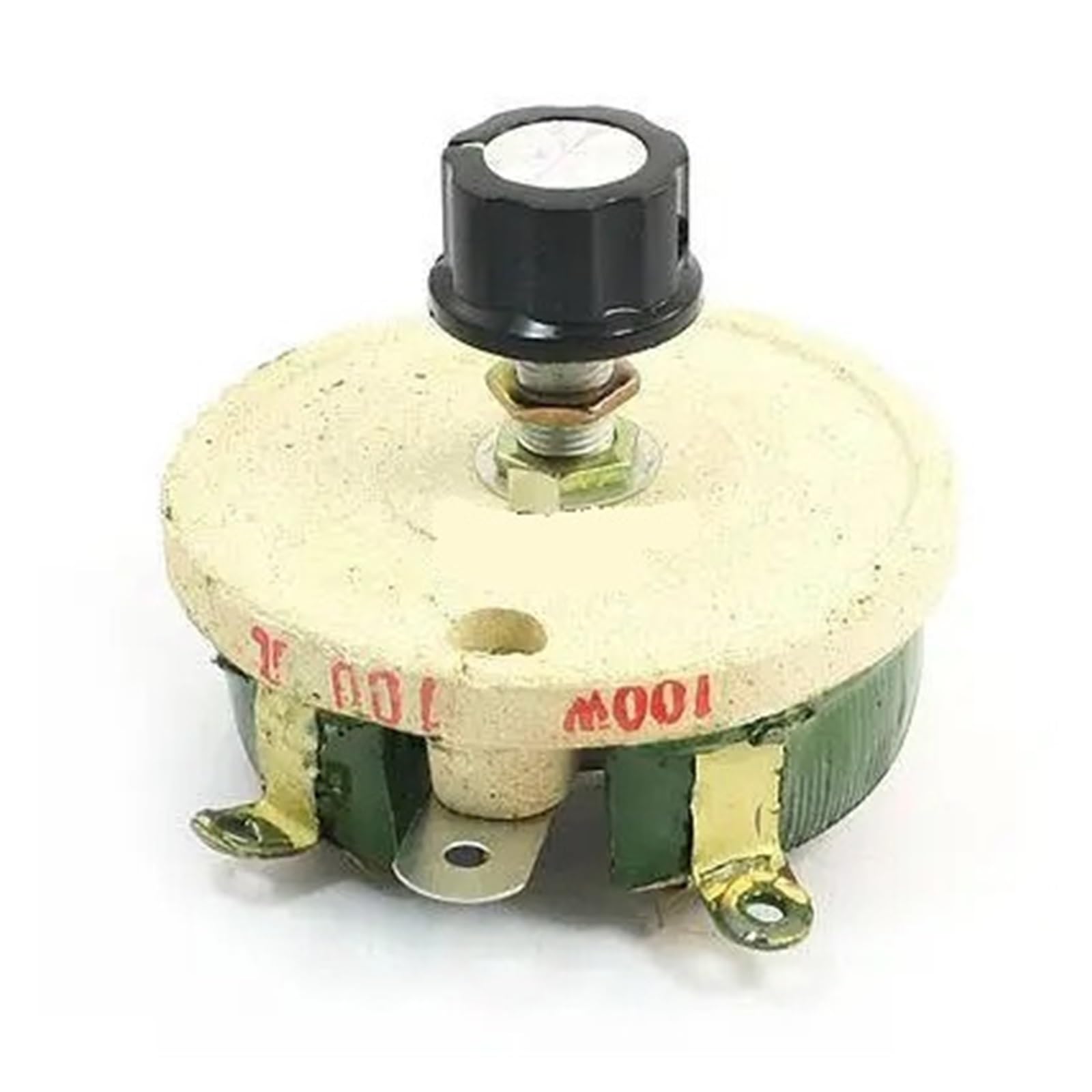 Reóstato de disco de resistencia ajustable de olla Variable de cerámica de un solo giro 100W 150W 1/2/5/10/15/20/30/50/100/200/500R 1K/2K/3K/5K Ohm ( Color : 2K Ohm , Size : WITH KNOB_1PC_POWER100W )