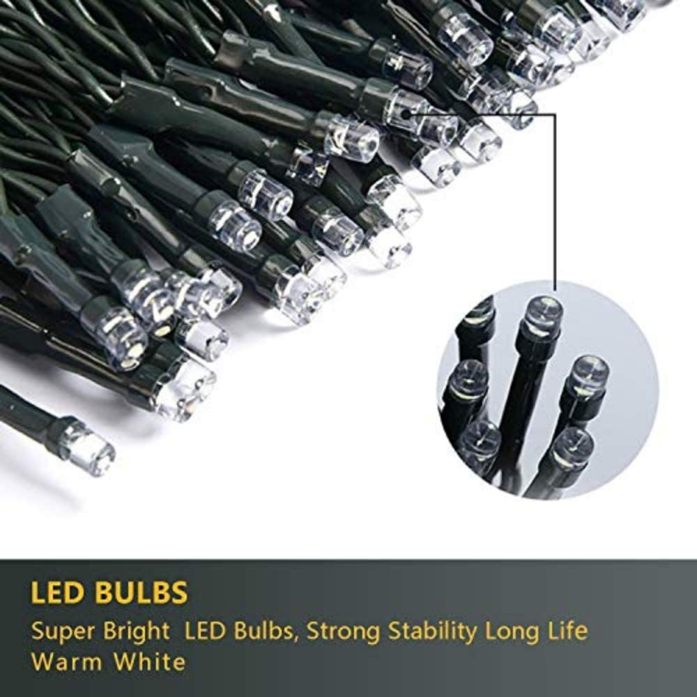 50M 2000LED Lichterkette Weihnachtsbaum Strombetrieben Weihnachtsbeleuchtung außen warmweiß LED Lichterkette außen wasserdicht mit 8 Modi für Weihnachten Baum Haus Balkon Garten Hochzeit Party