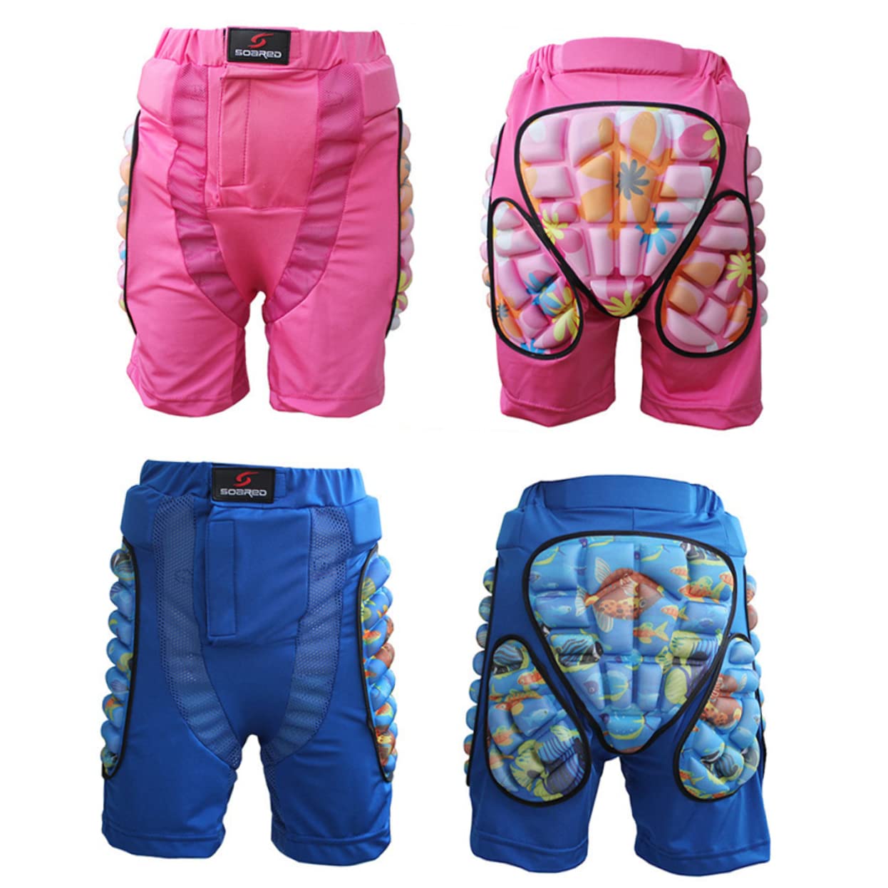 Yardwe Full Protection Kids' Butt Pad Pad Short for Roller Skating Protective Hip for Child Skiing Pants Size Xs