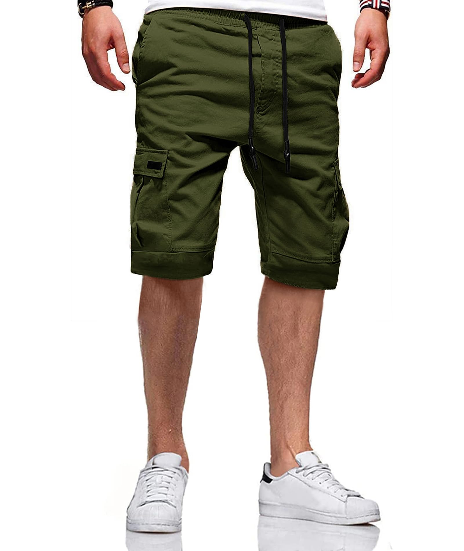 JACKETOWN Pantaloncini Uomo Pantaloncini Cargo Uomo Bermuda in Cotone Pantaloni Casual Estivi Elasticizzati in Vita con Tasche