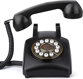 Audio Guest Book Wedding Phone, Reusable Audio Guestbook for Voice Message at Wedding, Baby Shower, Engagement, Graduation & Event, Fun Assemble Guest Book Phone Alternative with Vintage Style (Black)