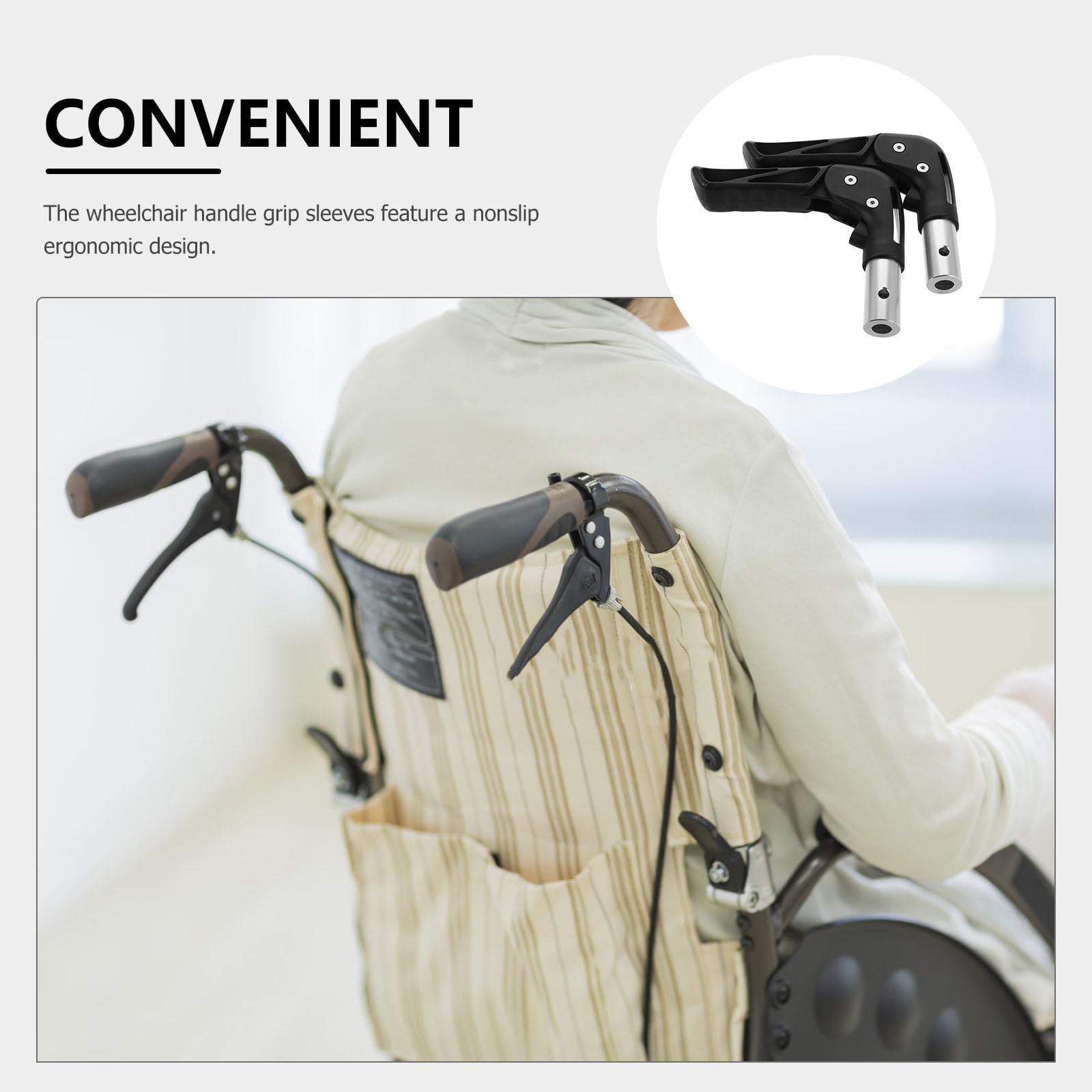 Abaodam Asas Plegables Acolchadas para Silla de Ruedas Agarre Antideslizante Ergonómico, Accesorio para Cuidado y Movilidad