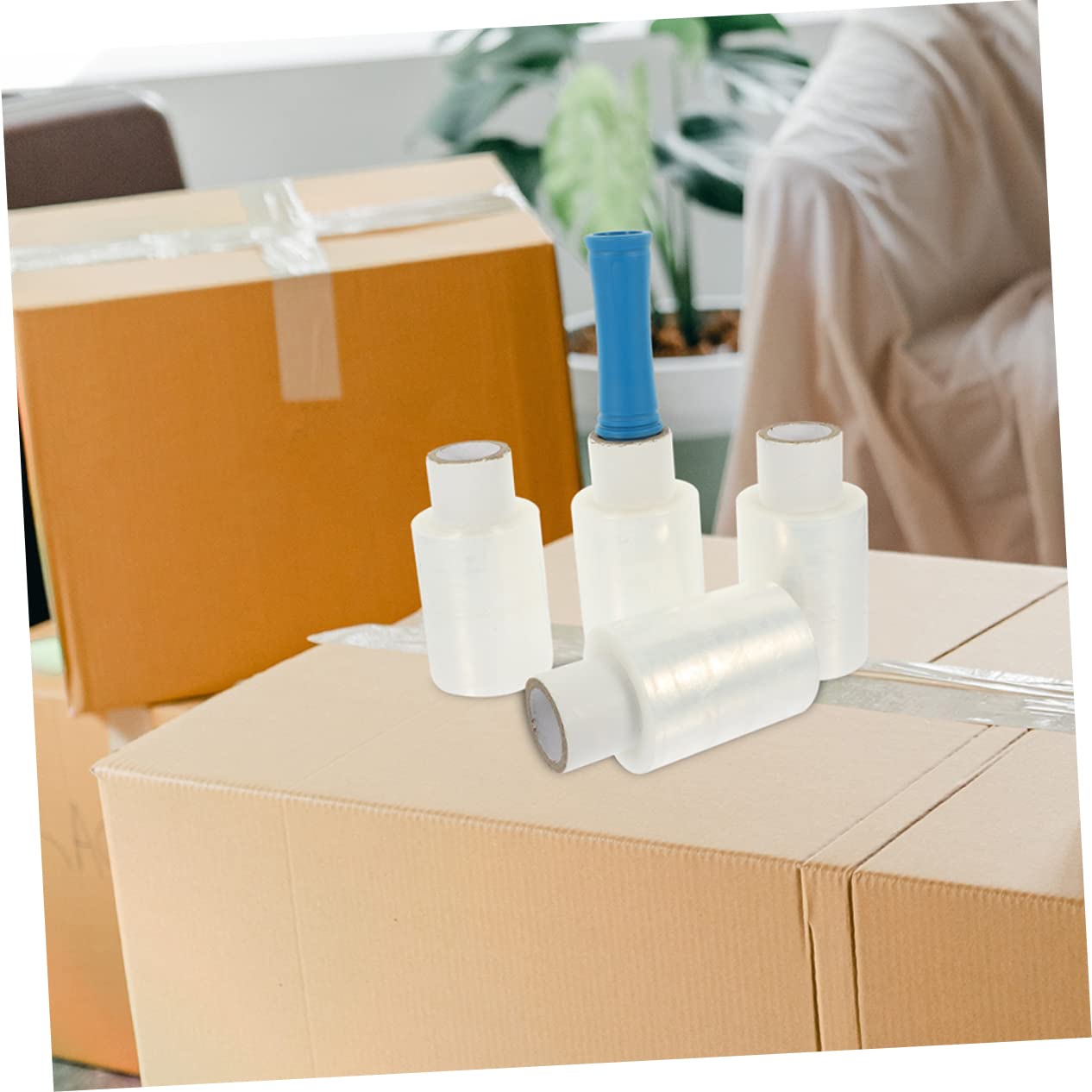 SHINEOFI Membrana De Manija Film Estirable Industrial De Film Retráctil Autoadhesivo Transparente Para Mudanzas De Estirable Para Cajas y Objetos