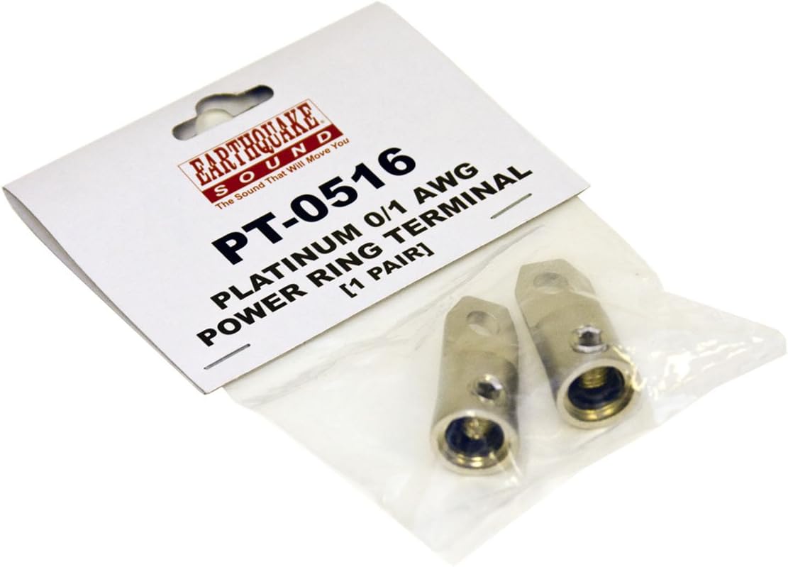 Earthquake Sound PT-0516 Platinum 0/1 AWG Power Ring Terminals (Pair) : Everything Else