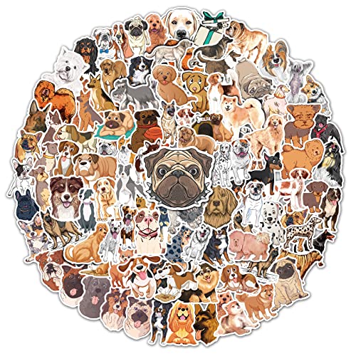 100PCS Cute Dog Stickers Pack, Kids Birthday Gift Stickers, Funny Animal Waterproof Vinyl Stickers...