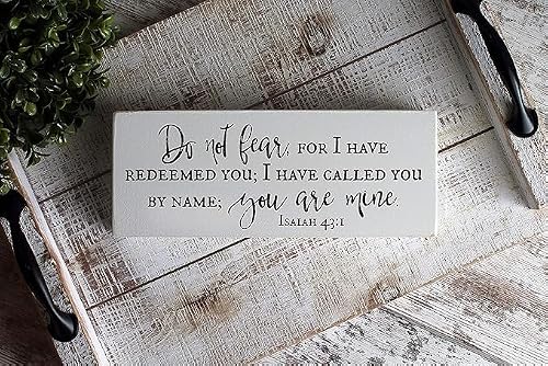 Rustic Wooden Signs Do Not Fear for I Have Redeemed You Isaiah 43:1 Scripture Wood Sign Bible Sign Wall Art Decor Kitchen Cafe Pub Decor Gift 8x12 INCH
