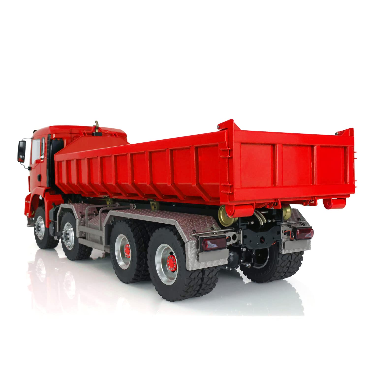 LESU Dumper hydraulique de levage 1/14 RC TGS 8 x 8 RC Roll On/Off Truck Model Moteur ESC Servo Light Sound Rouge