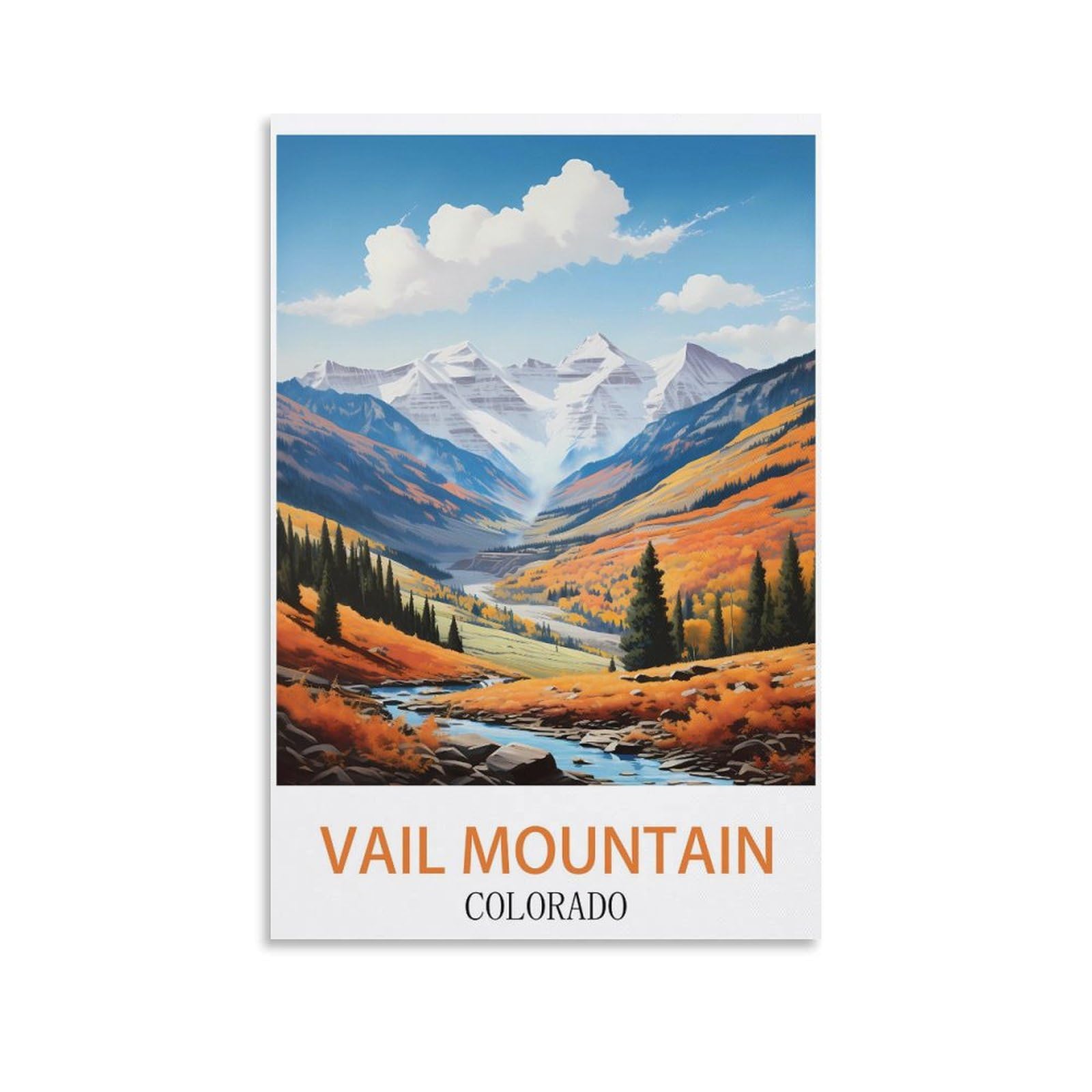 EZMLFA 5D Diamond Art Kits Adults,Vail Mountain Colorado,Gem Art,Crystal Kits Round Drill for Home Wall Decor Gifts,Women,Men 30x40cm