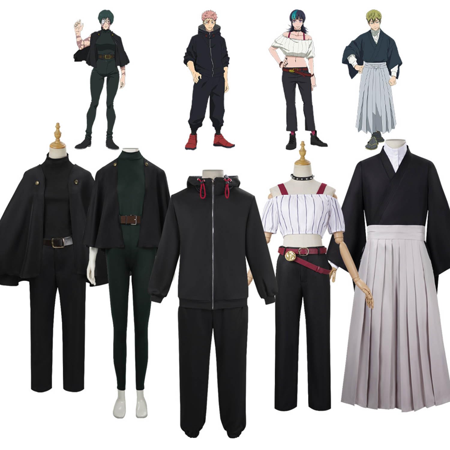 Anime Charakter Zenin Naoya Cosplay Kostüm Outfit Itadori Yuji Rollenspiel Uniform Komplettes Set Halloween Party Karneval Dress Up Anzug mit Perücke für Männer