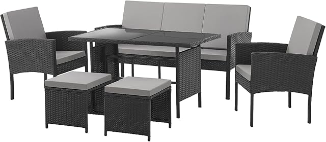 SVITA SVITA Polyrattan Gartenmöbel Essgruppe Esstisch — Möbel-Sets