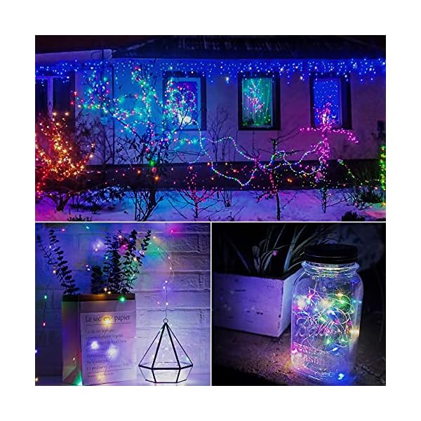 Minetom fairy lights battery operated, 5 pack 7 ft 20 led string lights with timer, waterproof silver wire fairy lights for bedroom christmas home party wedding decorations - image 8