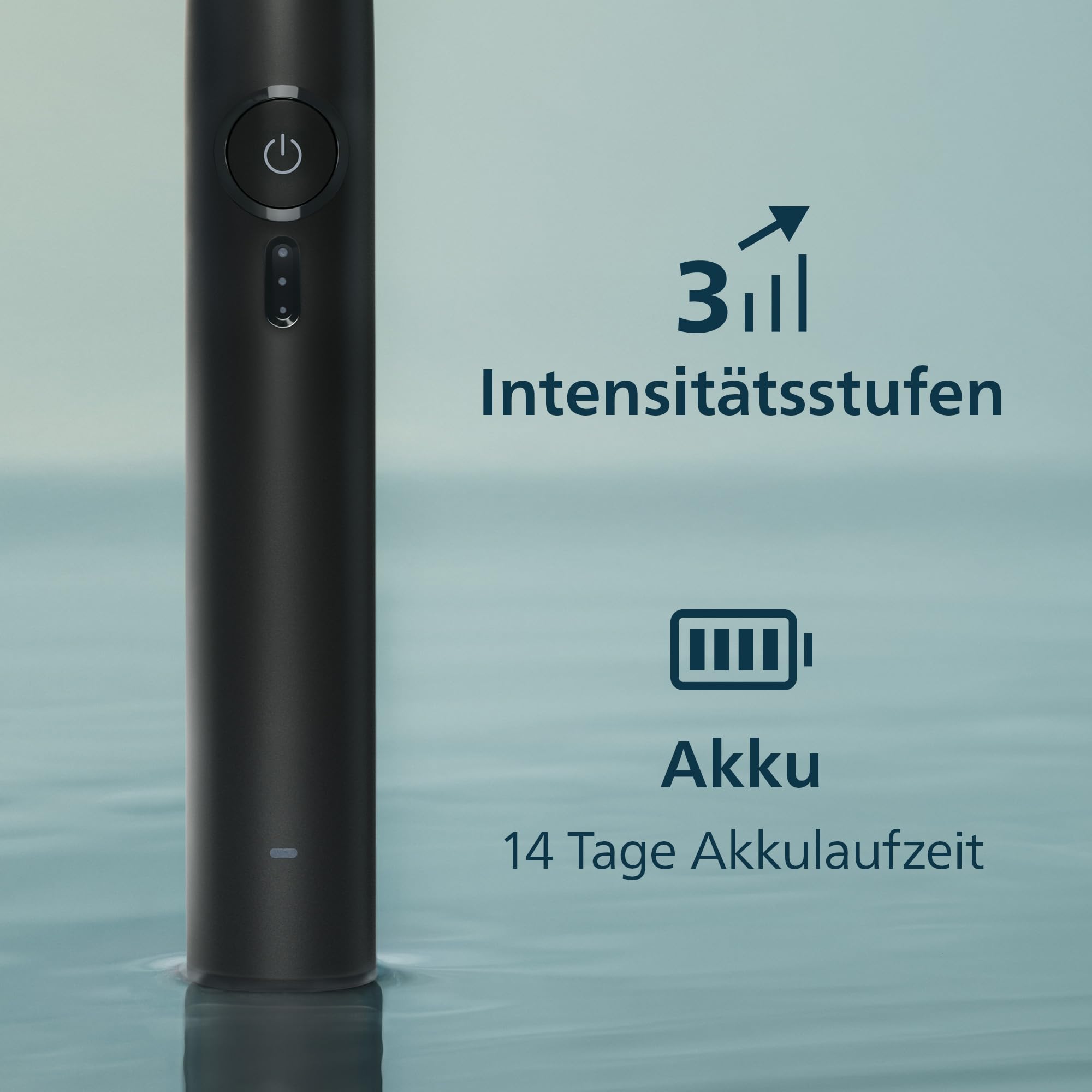 Philips Sonicare Series 3100 Elektrische Zahnbürste – Schallzahnbürste mit Drucksensor, 3 Intensitätsstufen, EasyStart, SmarTimer, 14 Tage Laufzeit, Reiseetui, Schwarz, HX4034/22, [Neu]