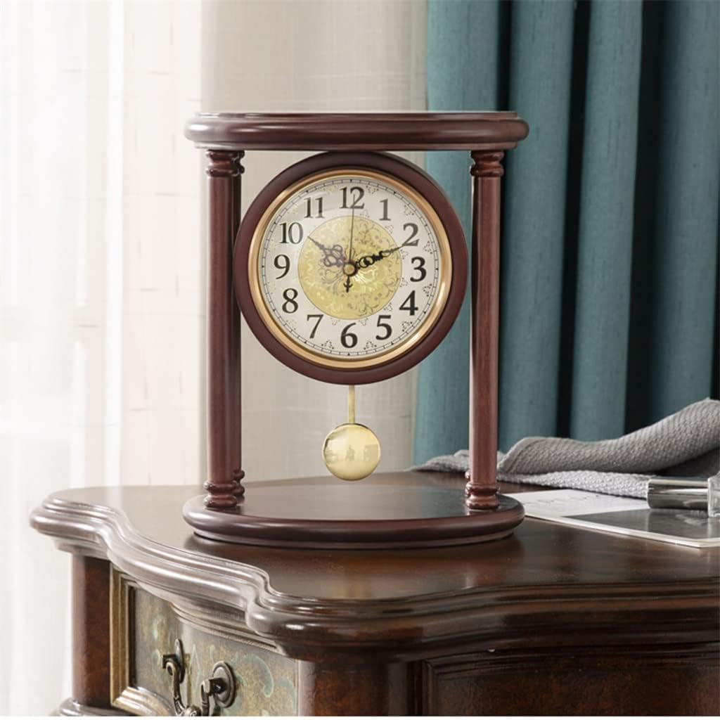 Solid Wood Desk Clock, Home Desktop Decoration, Desk Clock, Living Room, Silent Swing Clock