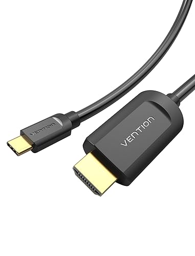 VENTION Cable USB C a HDMI 4K 60Hz ángulo recto USB-C 5FT alta velocidad USB tipo C a HDMI cable para oficina en casa Thunderbolt 3 4 compatible con