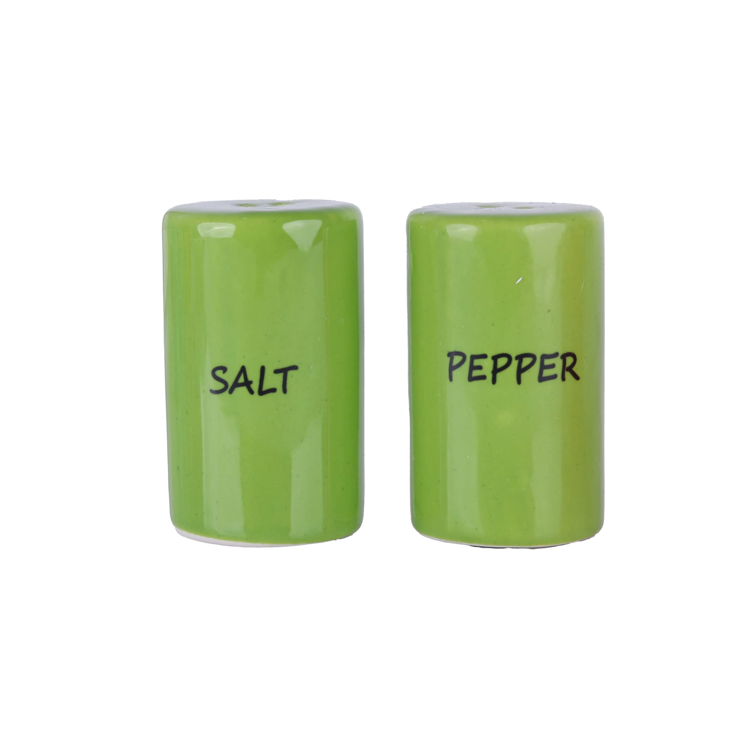 Green Salt & Pepper Shakers Ceramic