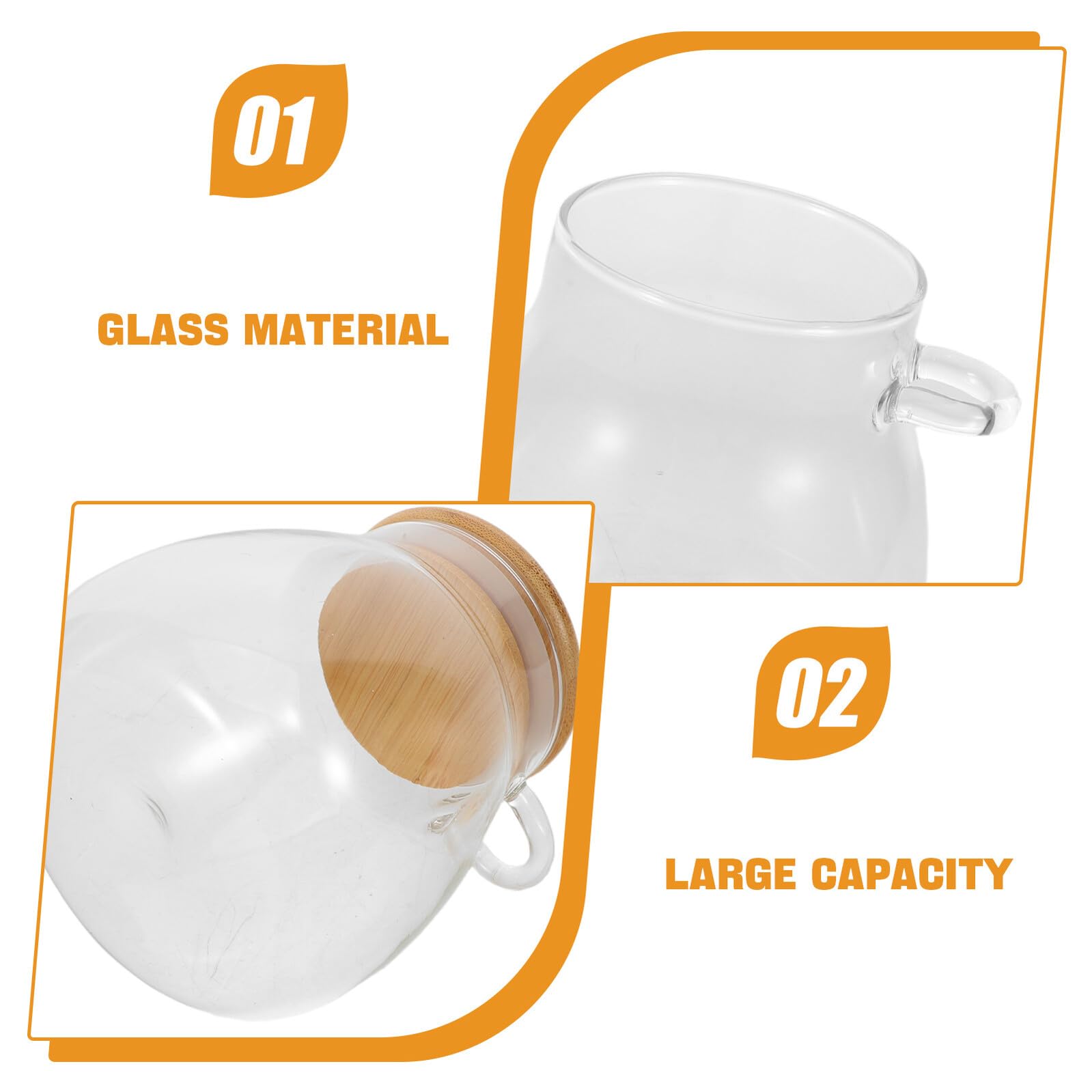 Barattolo Ermetico in Vetro 350ml con Coperchio e Cucchiaio, 2 Pezzi