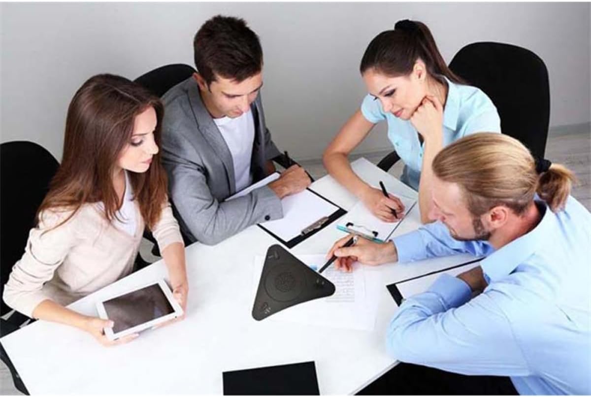 DOITOOL USB Omnidirectional Microphone with Sound Reflection Reduction for Online Meetings and Gaming, High Sensitivity Voice Chat Microphone Compatible with Computer and Distance