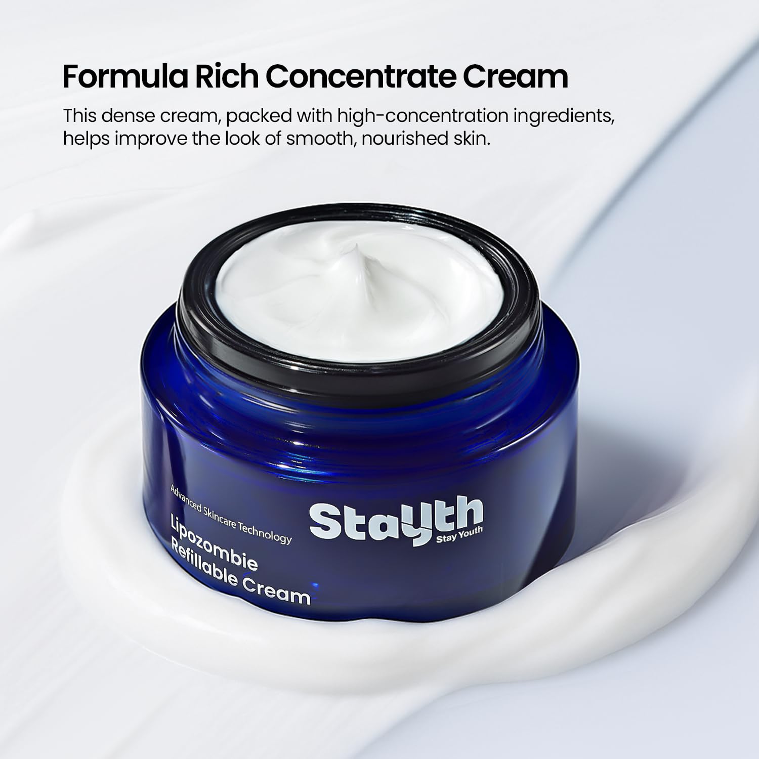 Lipozombie Refillable Cream - Korean Skincare Anti-Wrinkle Hydrating Cream with Peptides, Fermented Extracts & Liposome Tech for Glass Skin & Radiance, Eco Refill (50ml / 1.69 fl. oz, Refill) - Image 5