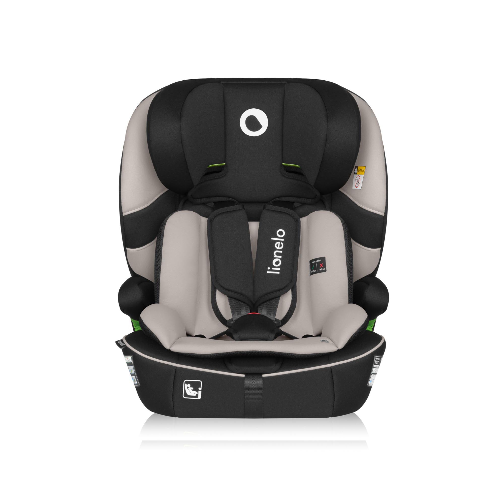 LIONELO Seggiolino Auto BILLY i-Size per Bambini 76–150 cm (15 mesi–12 anni) Installazione ISOFIX o cintura, Poggiatesta 10 Liveli, Protezione laterale, TopTether, Cinture a 5 punti, Ultima Norma R129