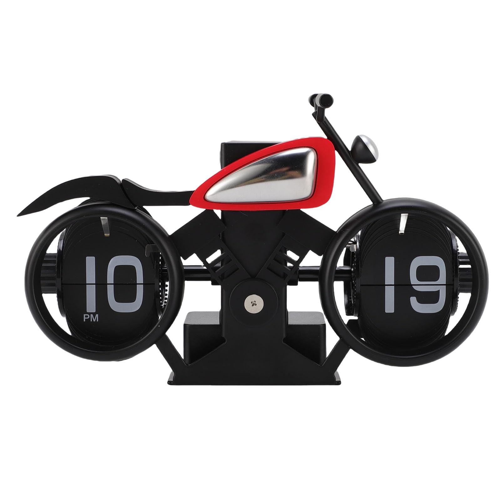aqxreight Retro Motocyklowy Zegar z klapką Mechaniczny Zegarek na Biurko z funkcją Automatycznego Przewracania Stron i Przypomnieniem, Wielofunkcyjny Zegar Nablatowy do Biura, Gabinetu i Wystroju Domu