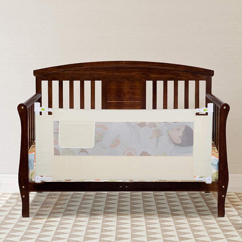 Barrera de cama portátil para bebés, barrera de seguridad plegable y lavable, barrera de seguridad para cama infantil (180 x 68 cm)