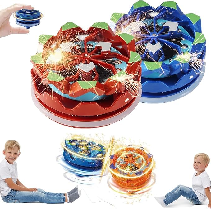 Image of REIL RAID Fingertip Gyro, Handheld Gyroscope, Luminous Spinning Top Toy, Blue, Kids