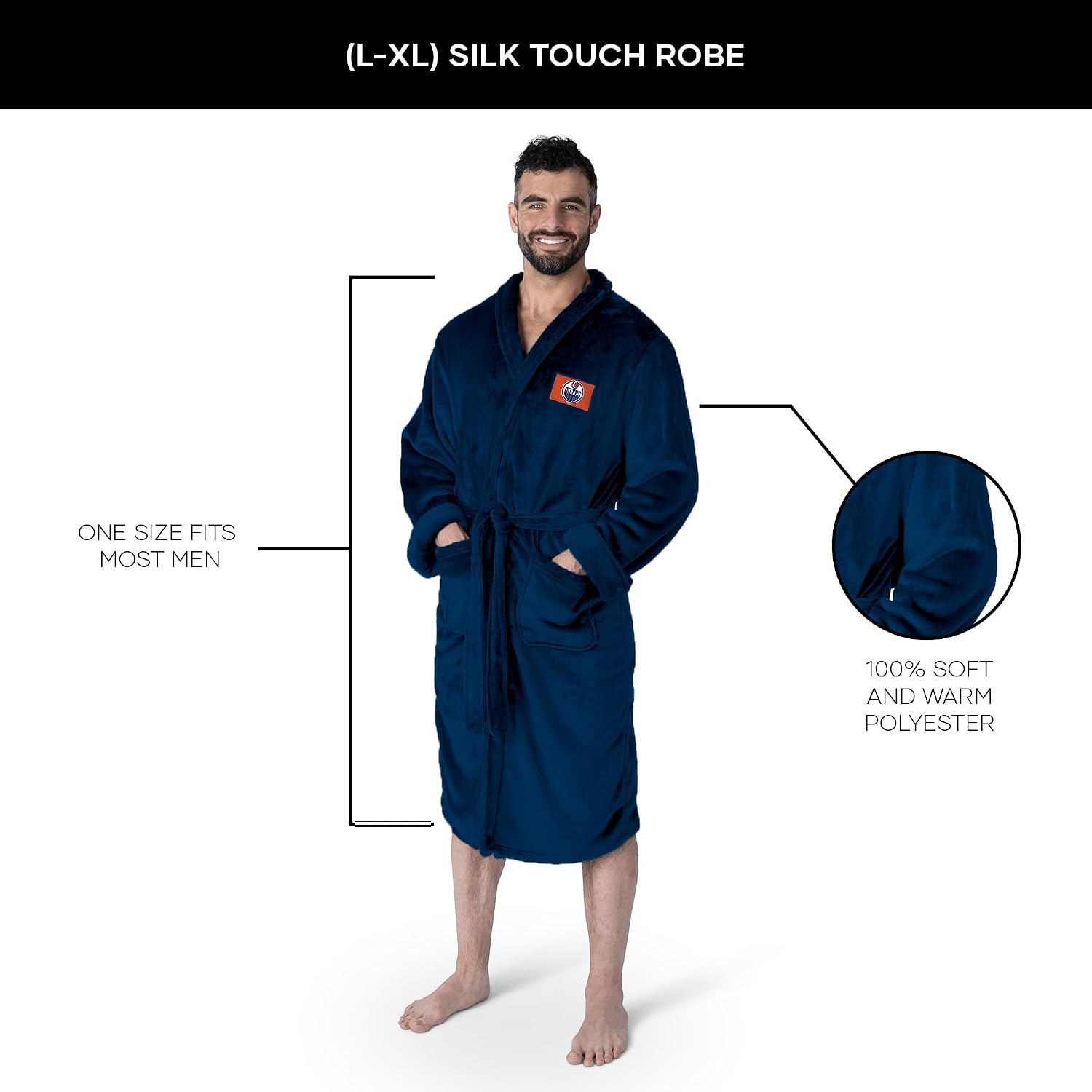 Northwest NHL mens Transfer Patch Silk Touch Robe