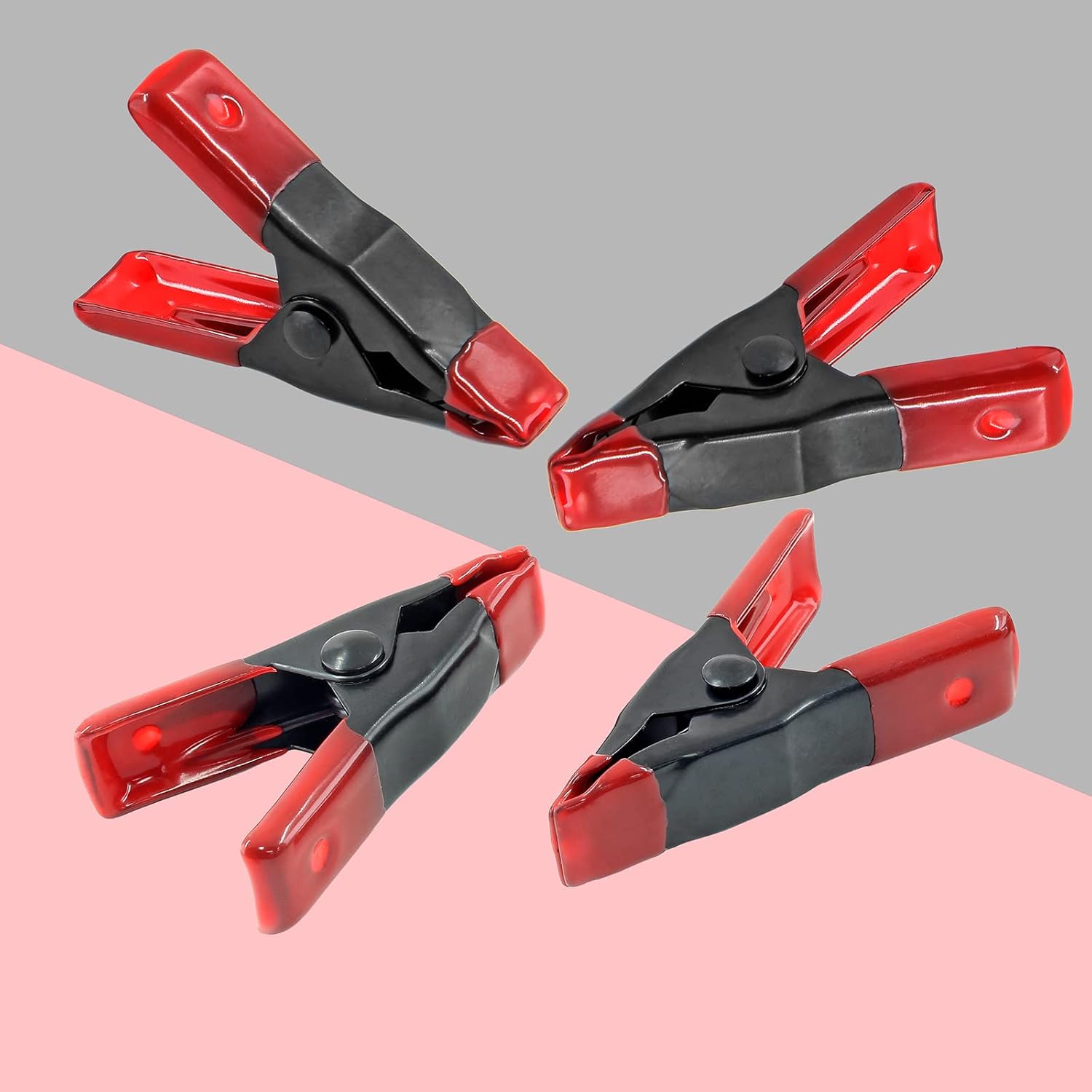 2 Inch 4 Pcs Small Spring Clamps, Small Clamps Heavy Duty Clips Metal Clamp Set Mini Clamps for Indoor Outdoor Use - Black, Thicken Design