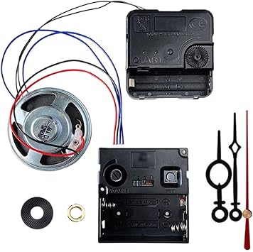 DIY Wall Clock Movement Mechanism with Hour Minute Second Hands, Wall Clock Replacement Parts with Chime for Bedroom Living Room Sturdy Room, Style B
