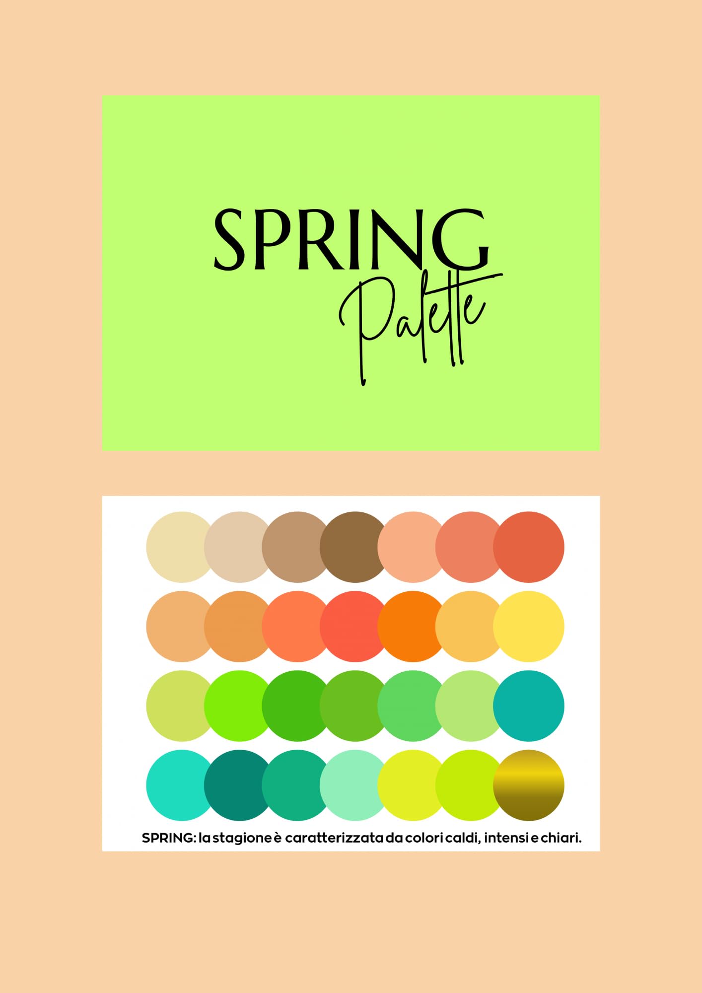 Palette Armocromia Macrostagioni - Formato MAXI - Set da 1 e Set da 5 - Winter, Summer, Autumn, Spring/Maison Image Academy (SPRING - 1 PALETTE)