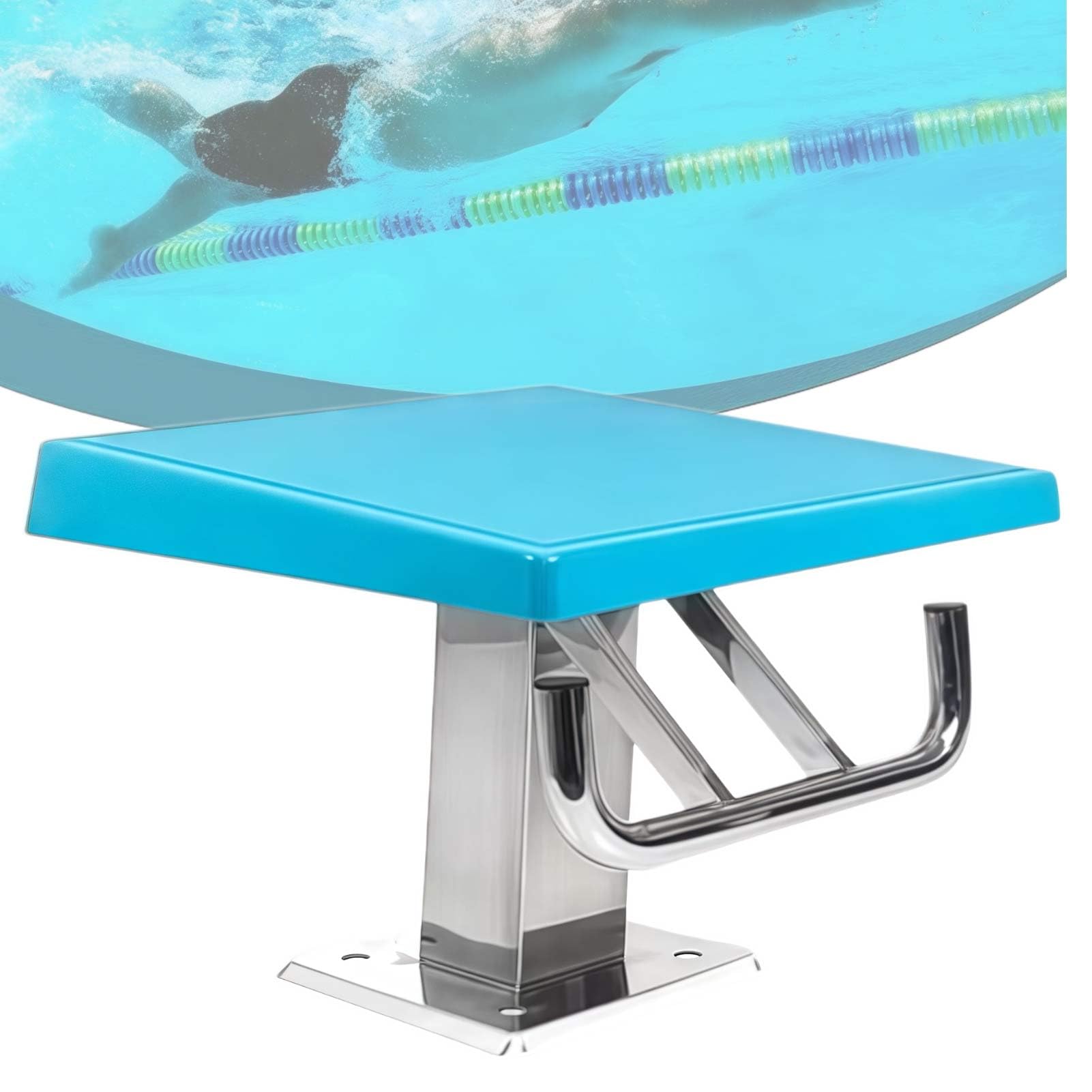 Tavola da immersione professionale resistente, in acciaio inox, superficie antiscivolo, piattaforma per immersioni carico 200 kg per competizioni in piscina