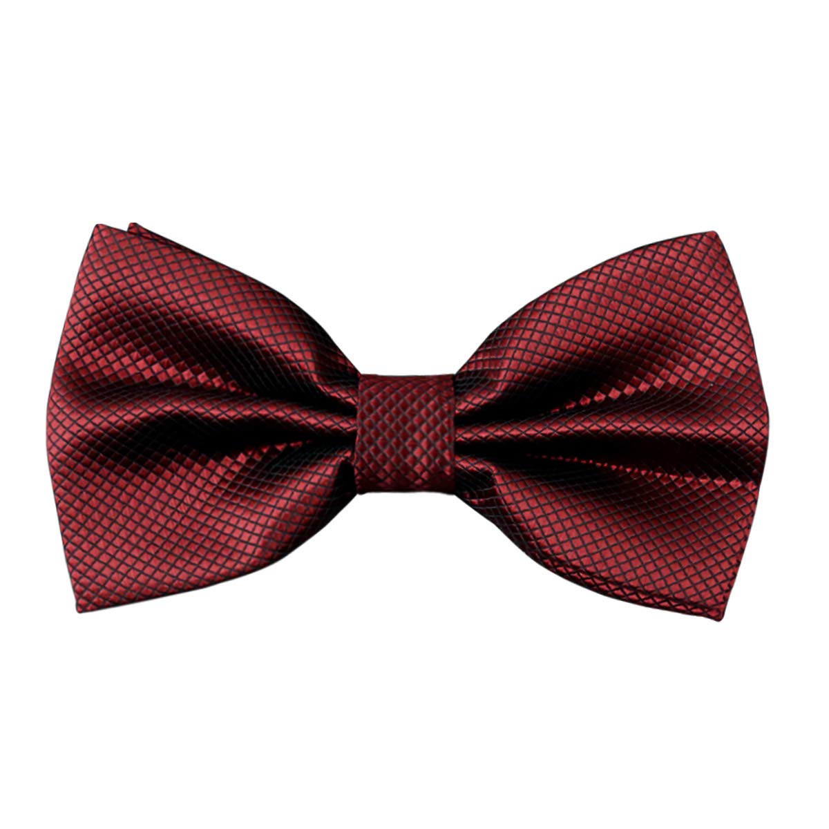 Alizeal Mens Solid Color Bow ties Polyester Pre Tied Wedding Bow Tie, Maroon