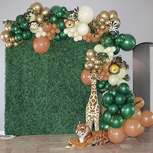 128Pcs Safari Jungle Balloon Garland Arch Kit- Sage Green And Brown Balloons With Animal Print For Wild One Tropical Theme Party Supplies Olive For Boy First Bithday Baby Shower Wedding Graduation Gold White Decorations (Safari Balloons Set) #TOP5