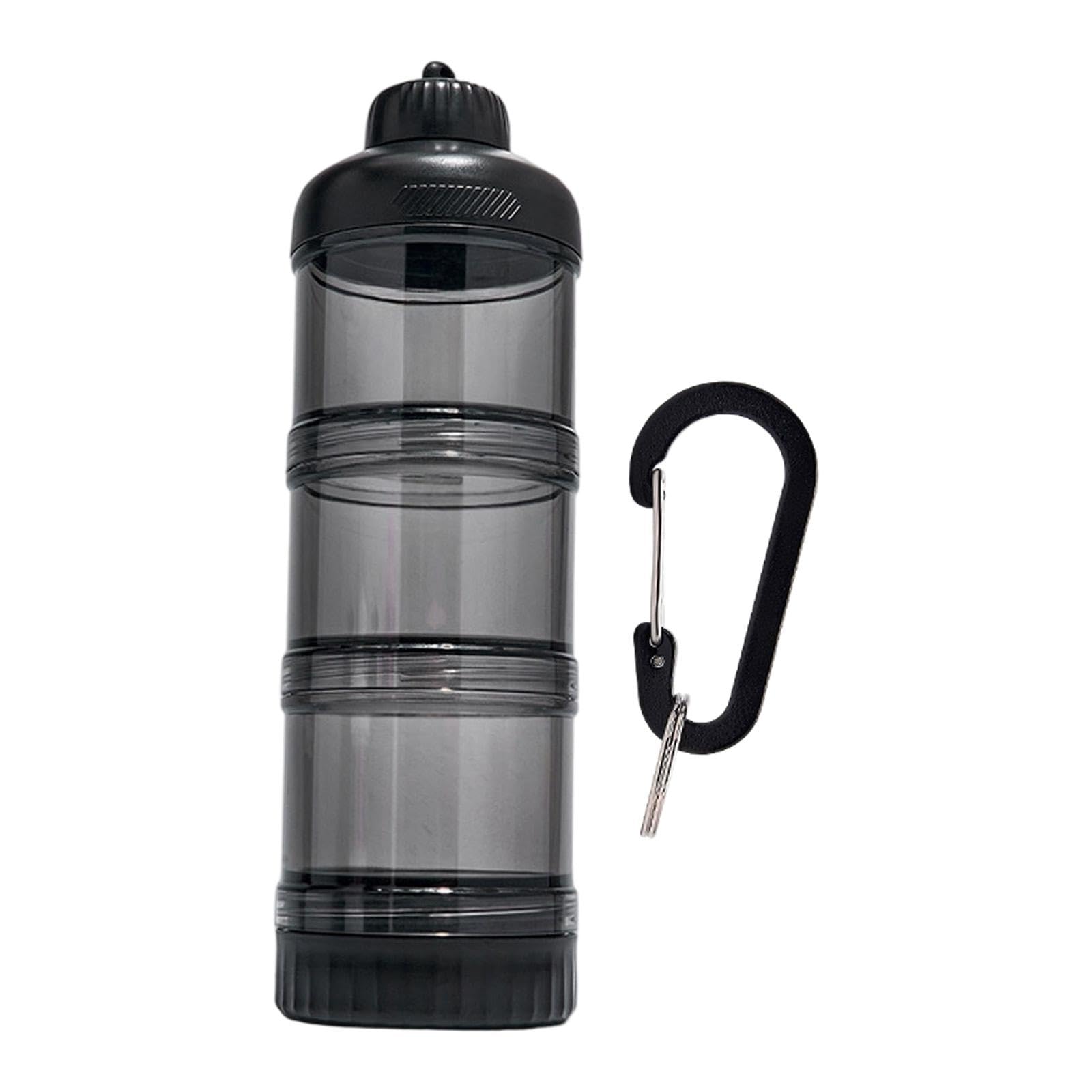 Protein Powder Travel Container Protein Dispenser for Workout Black