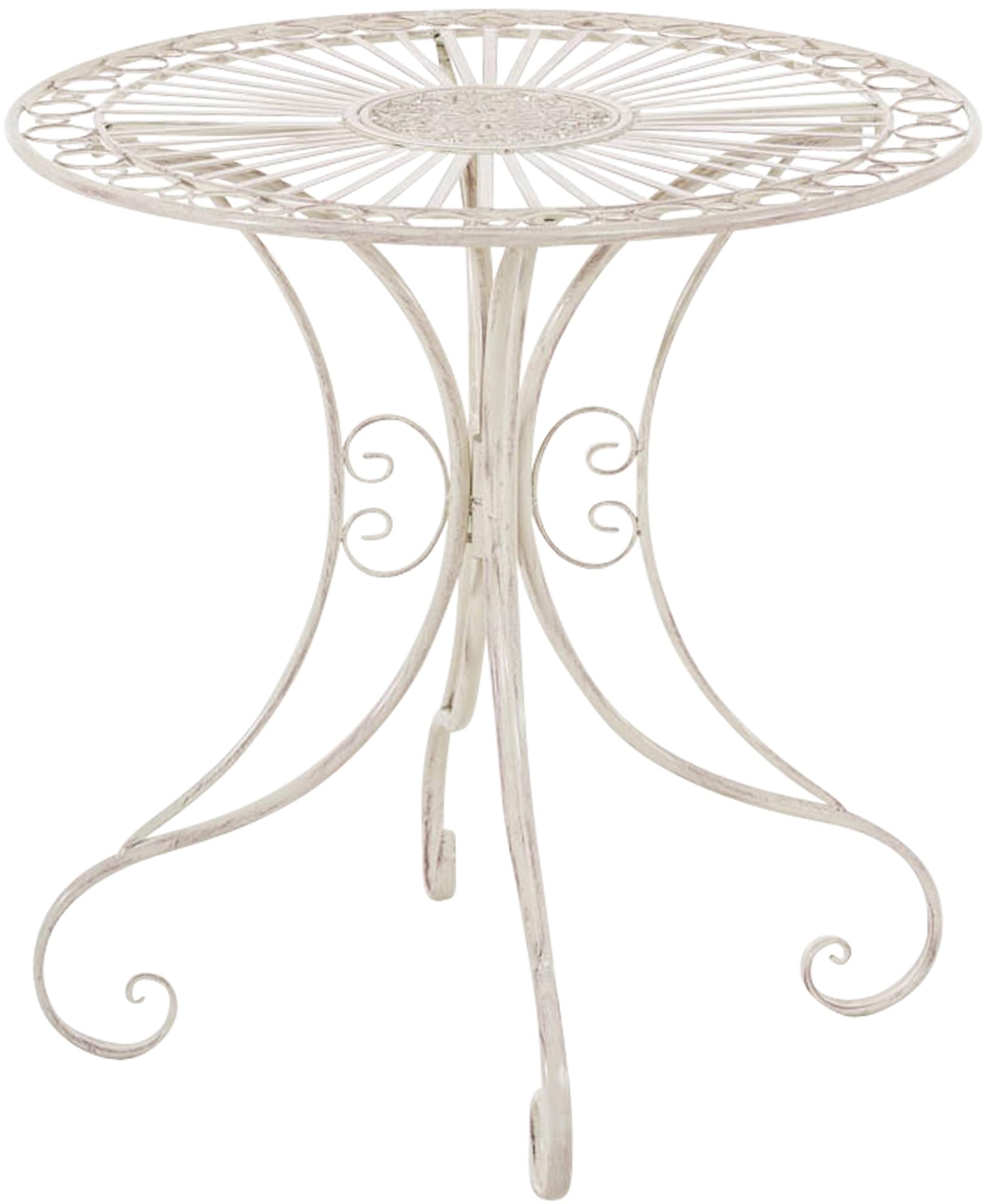 Table de terrasse en fer forgé Hari au style antique raffiné