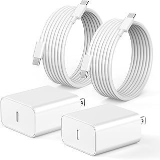 iPhone 15 Charger [Apple MFi Certified], 2 Pack PD 20W USB C Wall Charger Fast Charging with 6FT USB C to USB C Quick Charge Data Sync Cable for iPhone 15/15 Plus/15 Pro/15 Pro Max, iPad Pro/Air/Mini