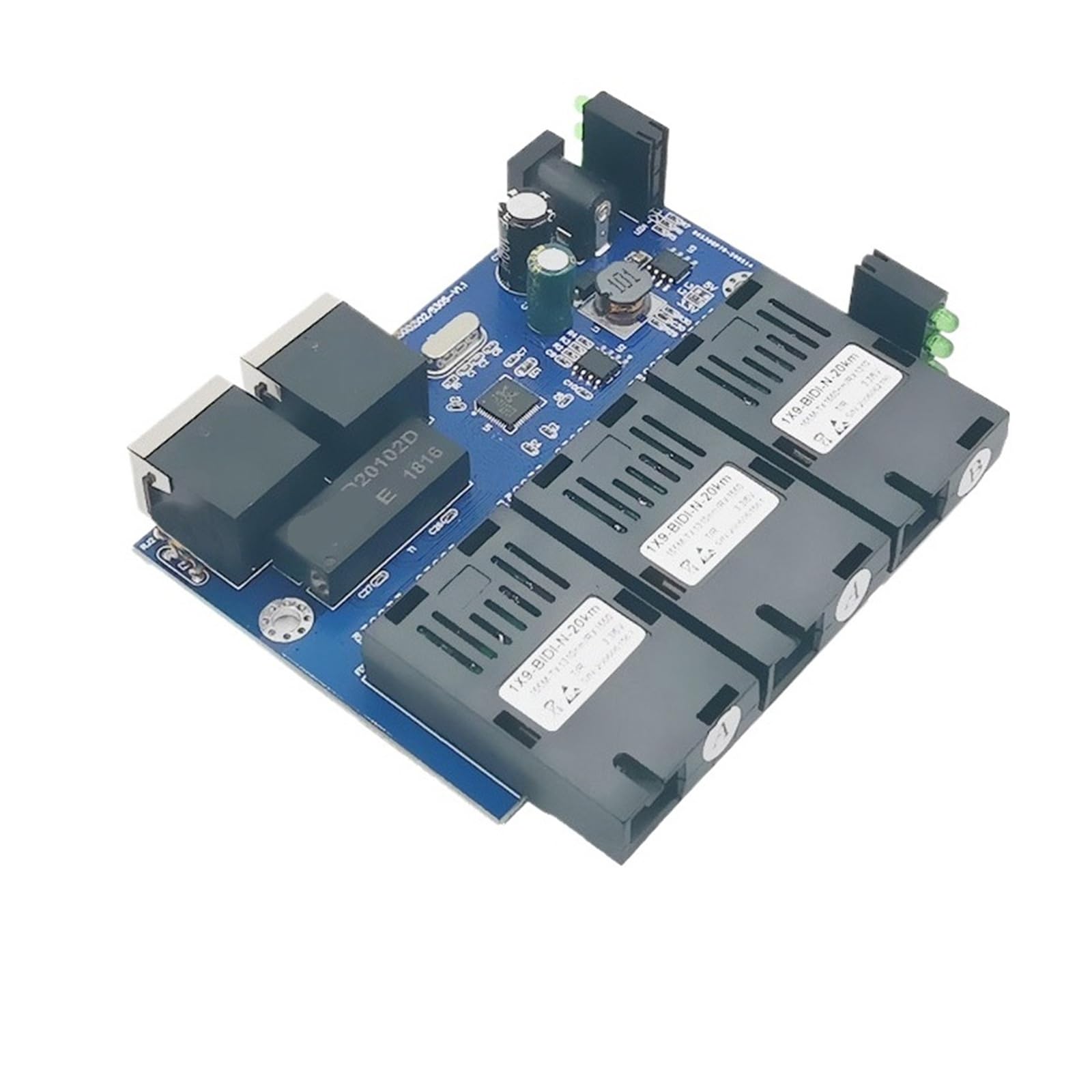 Commutateur/convertisseur Fast Ethernet 3F2E, monomode, 20 km, 2 ports RJ45, 3 fibre optique 10/100 Mbit/s(3PCS PCBA Power)