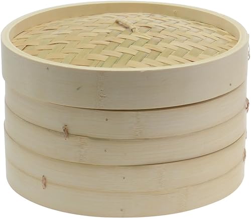 Town Food Service Juego de vaporizador de bambú de 10"