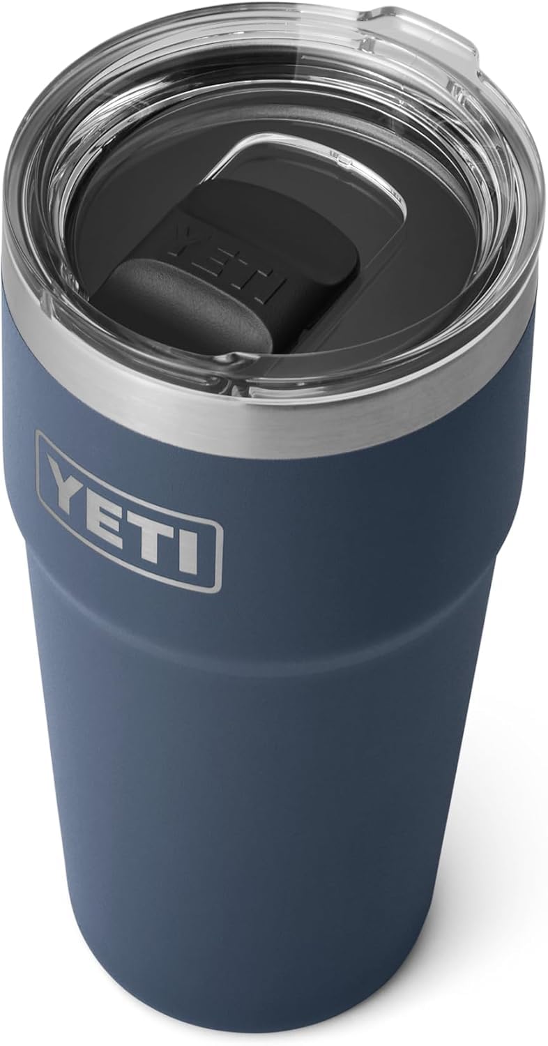 YETIRambler Cup, Vacuum Insulated Stainless Steel Stackable Cup with Magslider Lid, Navy, 20 oz (591 ml)