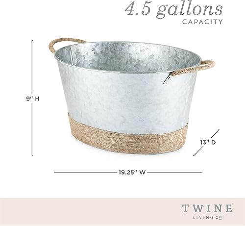 Miniatura 51 de TWINE cubeta para hielo de acero galvanizado color blanco para picnics., Plateado