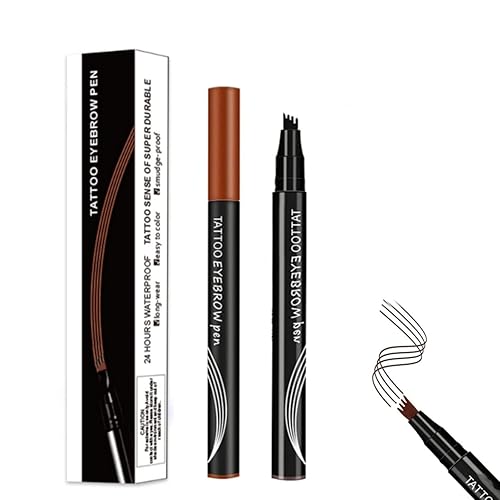 Anjouze - Bolígrafo de microcuchilla, bolígrafo mágico impermeable para cejas, lápiz para cejas Microblading, 5 colores, impermeable, 4 tenedores,