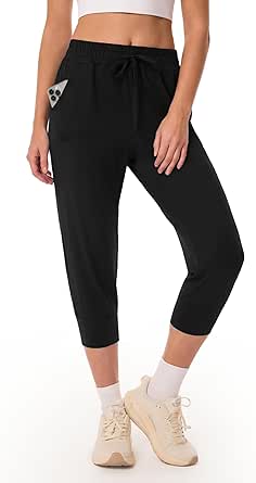 GAYHAY Women's Joggers with Pockets - Lightweight Yoga Lounge Pants for Athletic Workout and Running