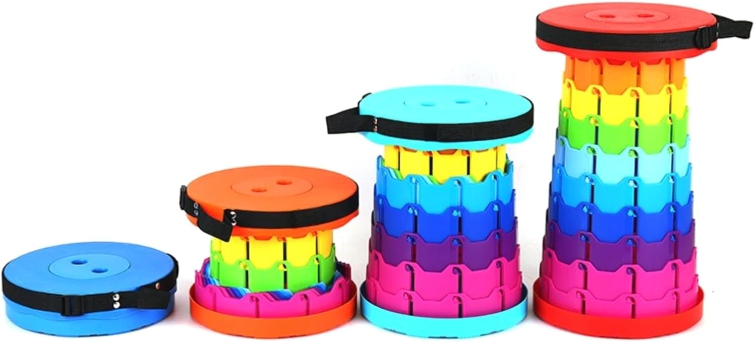 Compact Adjustable Stool, Foldable Design for Easy Storage - Ideal for Bus Stops, Camping, and Events