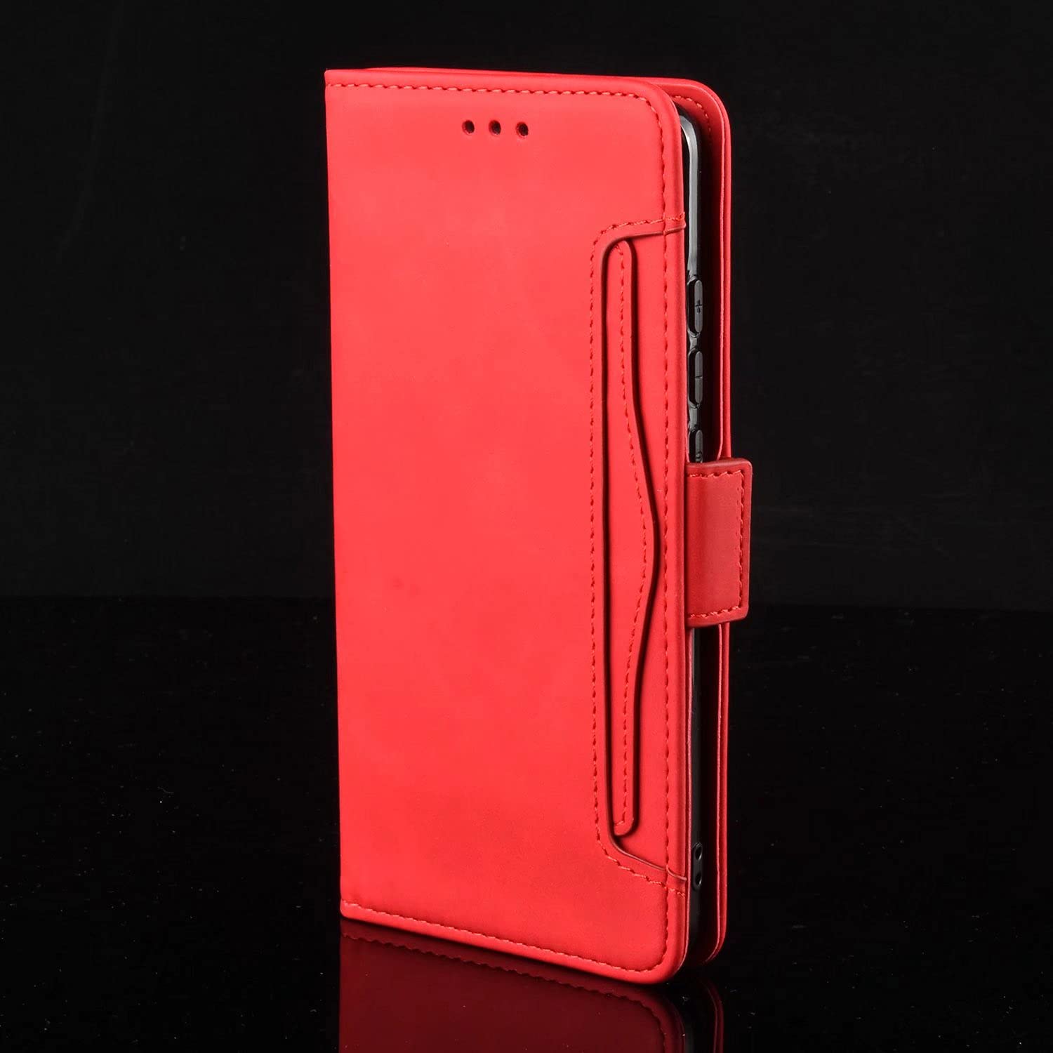 Housse Portefeuille En Simili Cuir Pour Vivo Y16 - Couleur Marron - 2 Compartiments + 3 Emplacements Cartes - Fermeture Aimantée