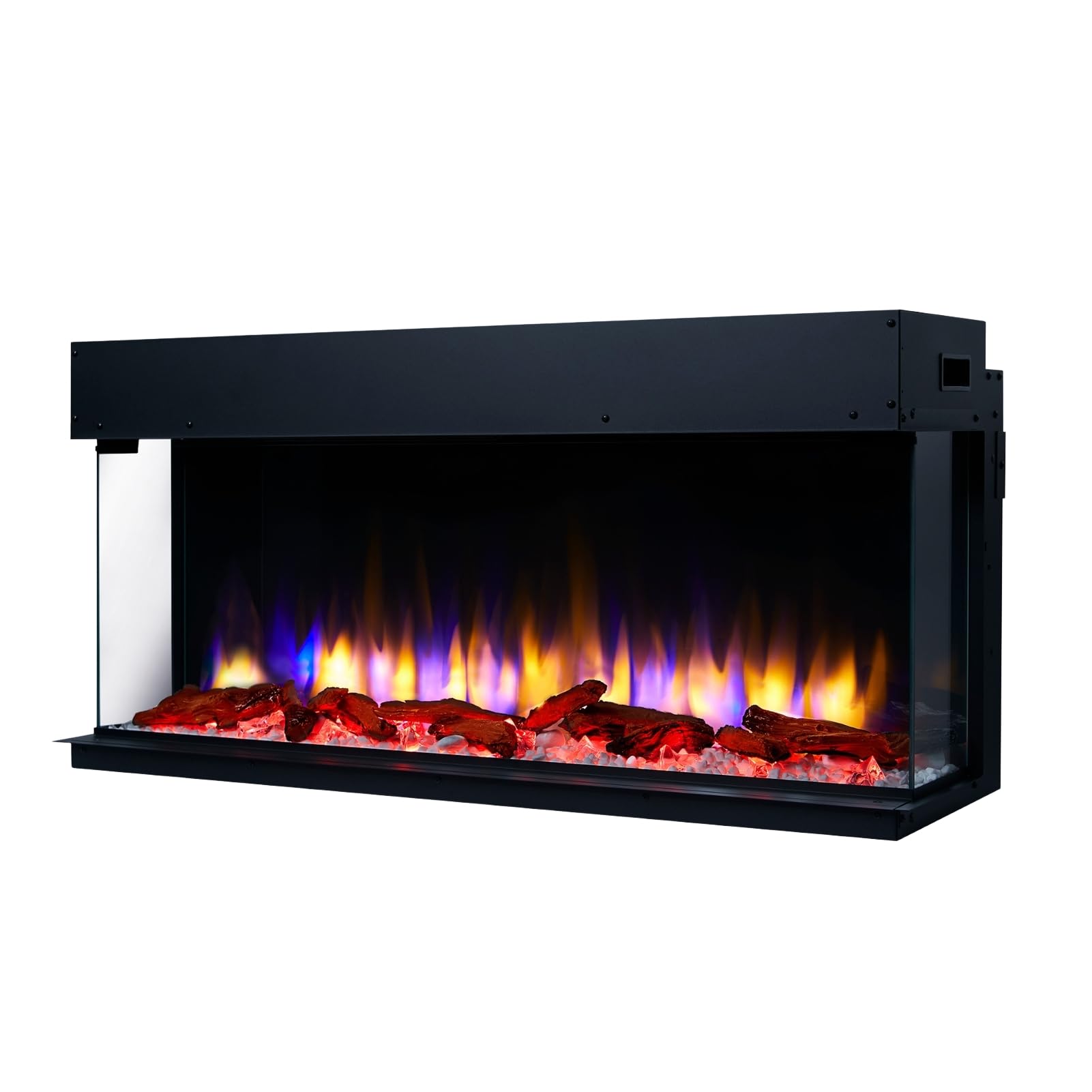 Endeavour Fires 40''/1030mm Rosedale 3D Media Wall Inset Electric Fireplace with Multi Flame Colours Log & Crystal Set, 7day Programmable Remote Control 1&2kW