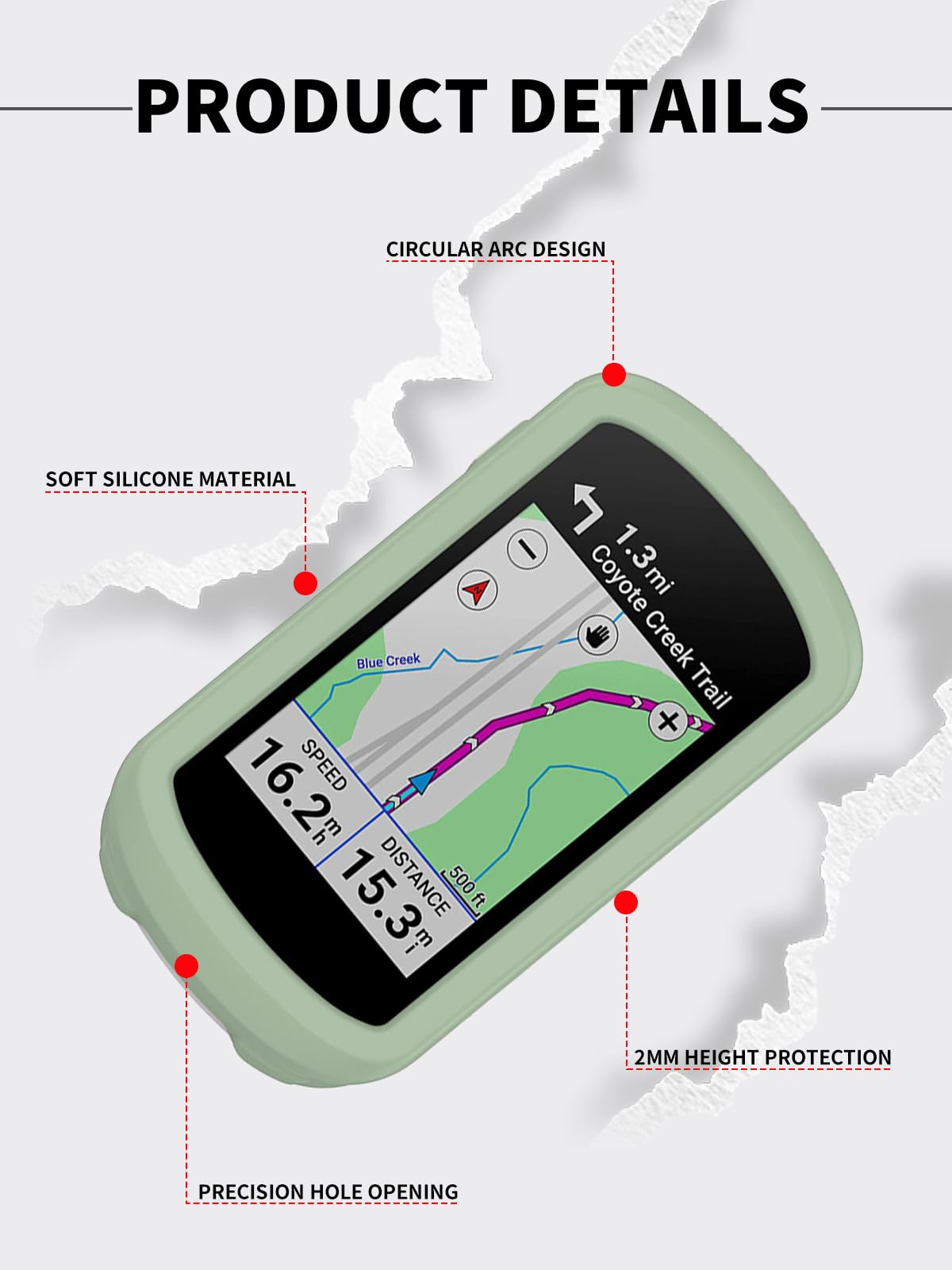Funda De Silicona Para Garmin Edge Explore 2 – Protector Suave TPU, Resistente Al Agua, Polvo Y Golpes, En Verde